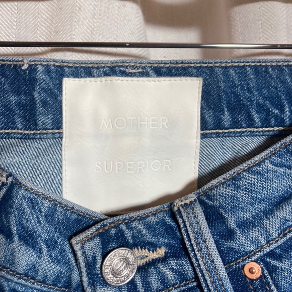 MOTHER Denim - Mother Superior The Tune Up Hover Cuff Jeans Blue High Rise Straight Leg Size 24